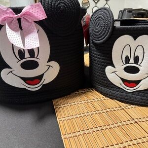 Disney Mickey Mouse Gray Rope Storage Bin